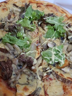 Cheesy mushroom pizza ~ Circuit Breaker Period Phrase 2 at WellSmoocht in West Singapore