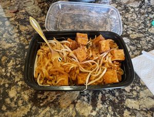 Vegan Pad Thai (tofu)  at Bamboo Bistro in Westbrook