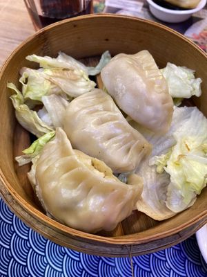 Vegan dumplings at Pure Cuisine  in Barcelona