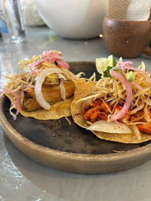 Cauliflower and aubergine tacos   at Trinidad Ritual de Sabores in Mexico City