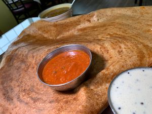 Mysore Masala Dosa: Crepe with Potato-Masala Mixture at Hillside Indian Cuisine in Portage