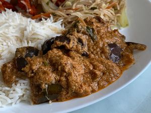 Bagara Baingan (Eggplant Curry) Part of their Lunch Buffet at Hillside Indian Cuisine in Portage