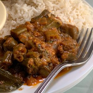 Okra Masala at the Weekend Lunch Buffet at Hillside Indian Cuisine in Portage