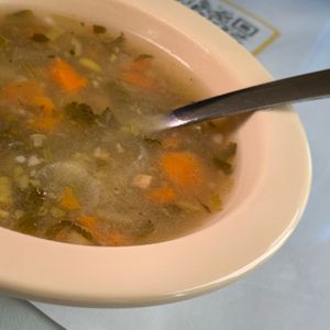 Lemon Coriander Soup (part of their weekend buffet) at Hillside Indian Cuisine in Portage