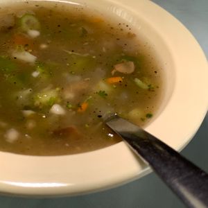 Ragi Soup: Ragi Flour, Mixed Vegetables, Spices at Hillside Indian Cuisine in Portage