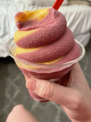 Orange cherry swirl Dole Whip  at Oc Gelato in Ocean City