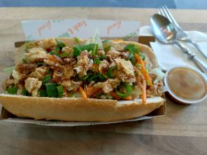 "Pork" and "Crackling" Banh-Mi at Vie Vegan @ Encore Pizza in Footscray