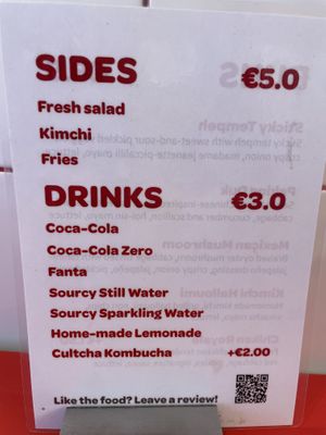 Menu   at Larry's in Amsterdam