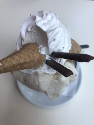 Hazelnut and vanilla gelato and soy cream  at Ratatouille in Turin
