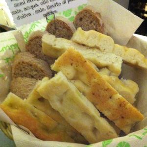 homemade bread and focaccia at Ratatouille in Turin