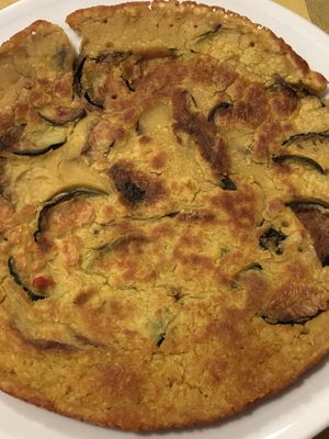 Courgette chickpea farinata  at Ratatouille in Turin
