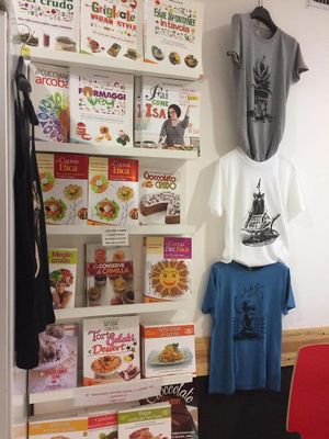 vegan books/clothes at Ratatouille in Turin