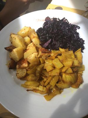 potatoes, fennel and red cabbage at Ratatouille in Turin
