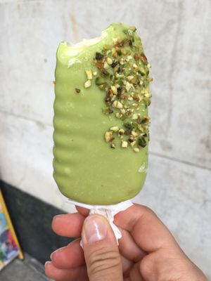 Pistachio ice cream!!! at Ratatouille in Turin