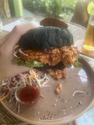   Jackfruit Burger   at Flow Café Weligama in Weligama