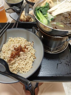 Hotpot with kolo mee at Saute & Mee in Northeast Singapore