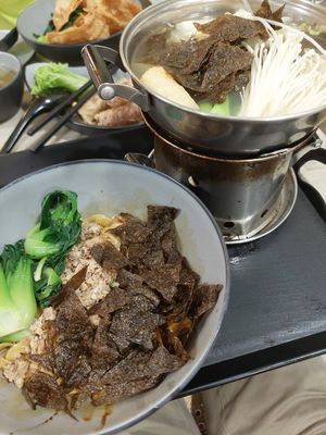 Hotpot with dry ban mian at Saute & Mee in Northeast Singapore