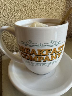 Tea with oat milkk  at Mission Valley Breakfast Company in San Diego