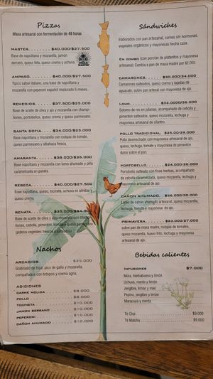 Menu at Amaranta Cocina Consciente in Medellin