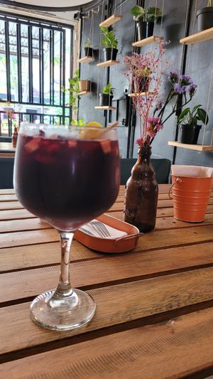 Quite the hefty serving of Sangria at Amaranta Cocina Consciente in Medellin