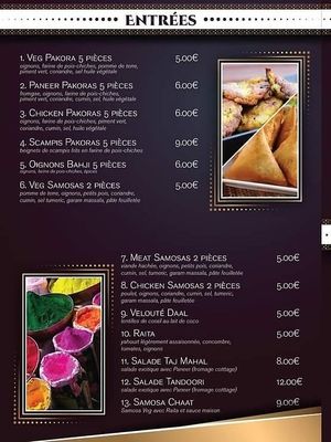 Veg options at Taj Mahal in Charleroi