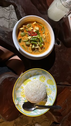 Panang curry (with tofu)  at Bottle Beach 1 Resort in Koh Phangan