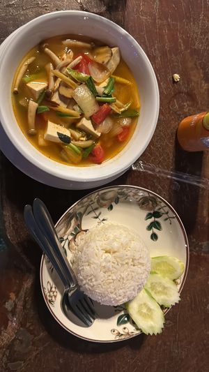 Tom yam (with tofu)  at Bottle Beach 1 Resort in Koh Phangan