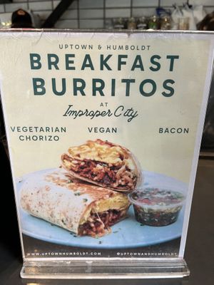 Burrito options   at Improper City in Denver