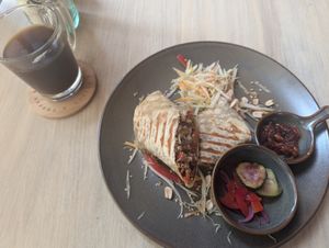 Tofu teriyaki wrap at Coffee & Plant in Nairobi