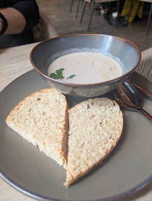 Mushroom soup at Coffee & Plant in Nairobi