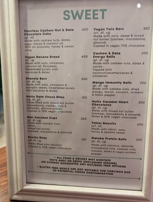 Desserts menu at Heather's Kitchen in Nairobi