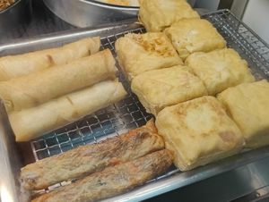 spring rolls, taukwa and yam rolls at Dong Fang Vegetarian 东方素食 in West Singapore