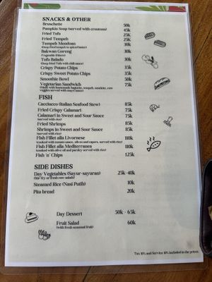 Food menu  at Eco Casa in Jepara