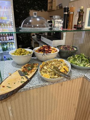 Cold salads and one pizza option.  at Verde Hut in Porto