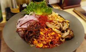 Spicy Miso noodles at Noodle Stand THREE P's in Matsumoto