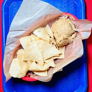 Chips and Bean Dip  at Taco Party in Somerville