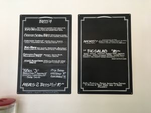 Menu at Taco Party in Somerville