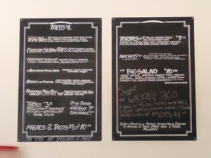 Menu on 6/28/19 at Taco Party in Somerville