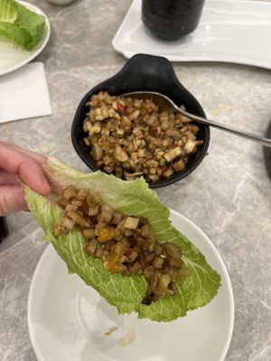Diced mixed veg on romaine  at Yang Shin 養心茶樓 in Taipei