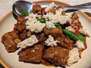 Stir fried taro cake in XO sauce #Veganuary at Yang Shin 養心茶樓 in Taipei