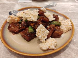 stir fried taro cake xo sauce at Yang Shin 養心茶樓 in Taipei