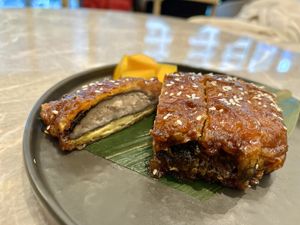 Mashed taro wrapped in BBQ bean curd sheett #Veganuary at Yang Shin 養心茶樓 in Taipei