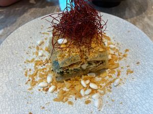 Chopped mustard greens & tofu wrapped in beancurd sheet at Yang Shin 養心茶樓 in Taipei