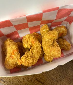This was amazing!!! Fried Shrimp made from Konjac Root (an Asian vegetable known for providing healthy gut bacteria).   at Stir House - Vegan Stir Fry in Atlanta