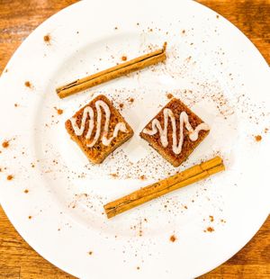 Carrot Cake - So cute and even more delicious! Superb texture, you wouldn’t know it’s vegan!!!  at Stir House - Vegan Stir Fry in Atlanta