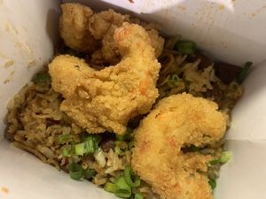 Rice with vegan “shrimp"  at Stir House - Vegan Stir Fry in Atlanta