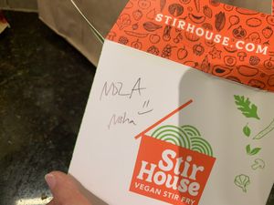 Fun packaging  at Stir House - Vegan Stir Fry in Atlanta