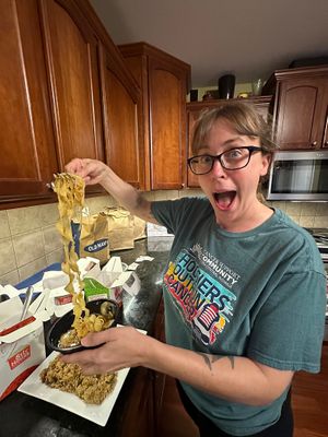 Cucumber salad! Savory + sweet + deliciouss  at Stir House - Vegan Stir Fry in Atlanta