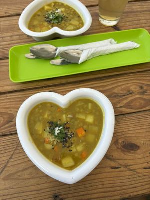 Curried soup at Laurel Vegan Bistro Gluten-Free in Palomino