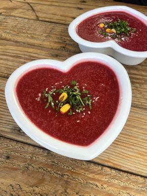 Very cute soup 🫶🏼  at Laurel Vegan Bistro Gluten-Free in Palomino